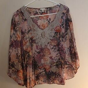 🚨5/$20🚨Spense Floral Lace Women's Top - Multicolor